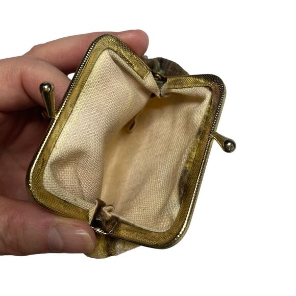 Pair of Vintage Nesting Kiss Clasp Felt Coin Purses Cosmetic Bags - Picture 10 of 12